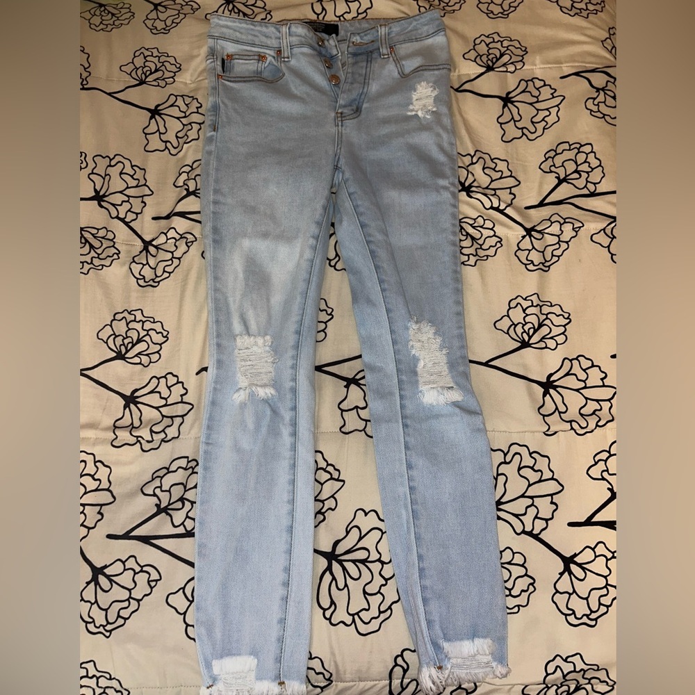 Light Blue Distressed Women Jeans